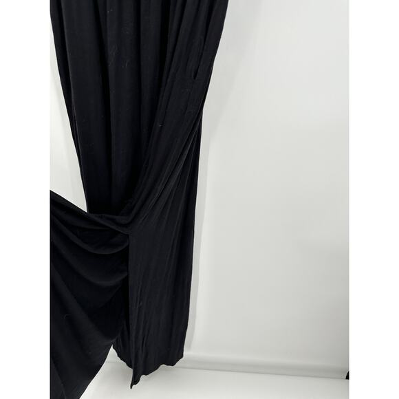 Jodifl Solid Black Short Sleeve Round Neck Maxi Dress Women's Size Large L - Picture 5 of 7